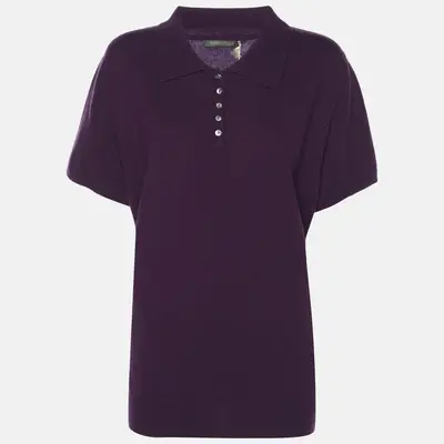 Marina Rinaldi Purple Cashmere Short Sleeve Sweatshirt L