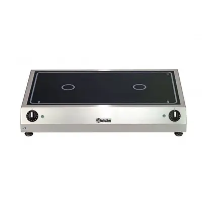 Réchaud induction inox électrique 2 x (Ø)230 mm, à poser, 6000 W, 400 V - TRI