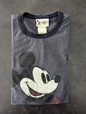 Walt Disney World T-shirt homme bleu imprimé Mickey Mouse manches courtes L